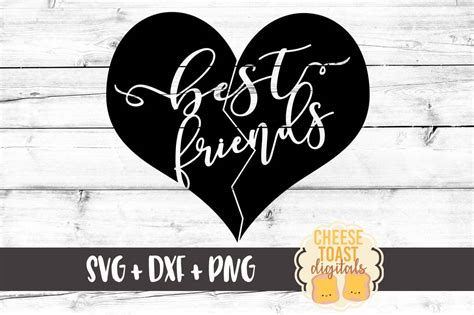 Broken Heart Best Friends Svg