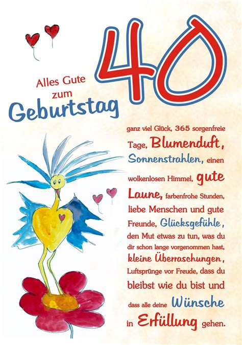 Rubinhochzeit glückwünsche zum 40 hochzeitstag. 40. Geburtstag - RSC Karten