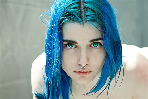 Hd Wallpaper Piercing Dyed Hair Suicide Girls Neon Hair Skella