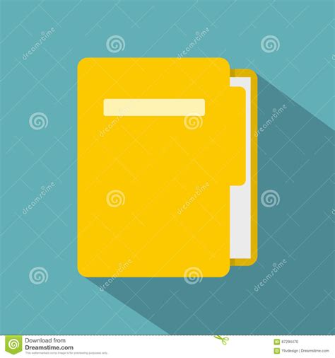 Yellow File Folder Icon Flat Style Stock Vector