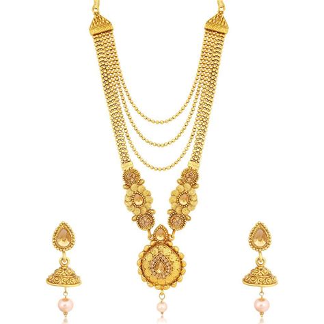 buy sukkhi alloy gold plated australian diamond wedding necklace set