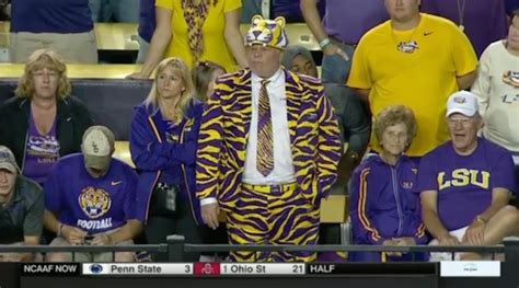Look This Lsu Fan Puts All Others To Shame With His Tiger Suit