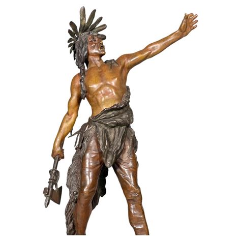 Native American Indian Warrior Sculpture Attributed To Carl Kauba For Sale At 1stdibs Native