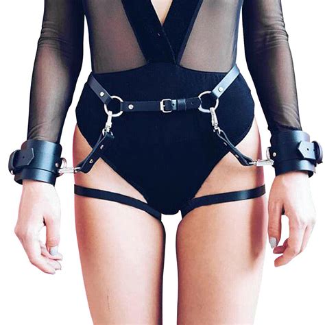 women pu leather garter sexy body harness belt strap waist leg thigh suspenders ebay