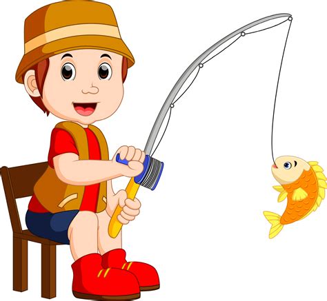 Cartoon Boy Fishing 8658033 Vector Art At Vecteezy