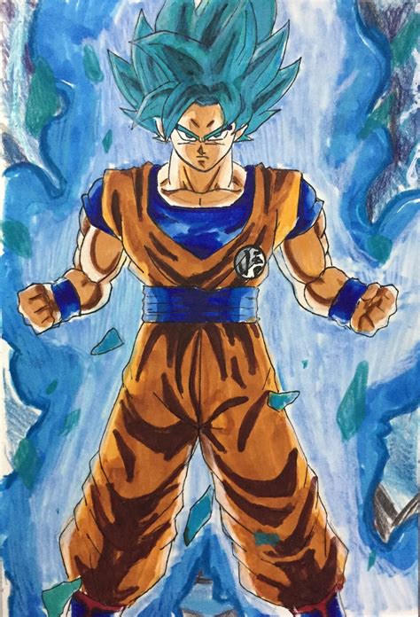 Super Saiyan Blue Goku Fanart Dbzdokkanbattle