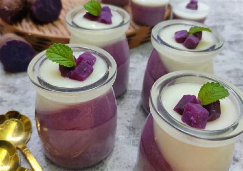 Resep Puding Ubi Ungu Vla Susu Oleh Liha Ummu Maryam Cookpad