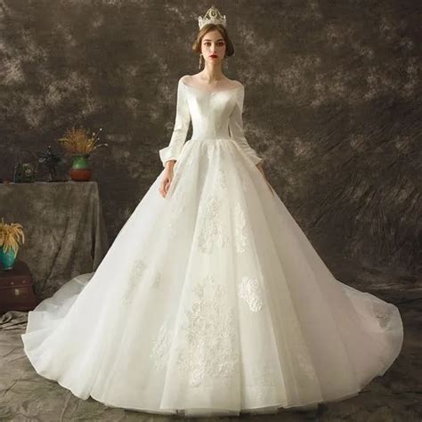Vintage Retro Ivory Wedding Dresses 2019 A Line Princess See