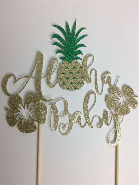 Aloha Baby Cake Topper Pineapple Party ~ Tropical Party ~ Bridal Shower