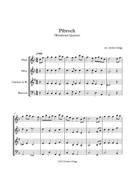 Pibroch Woodwind Quartet Arr Jordan Grigg By Traditional Scottish Sheet Music For Woodwind