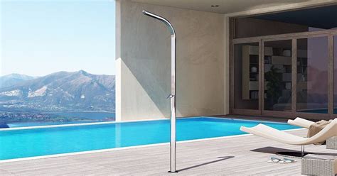 outdoor shower pool garden stainless steel inoxstyle garden shower nautical design