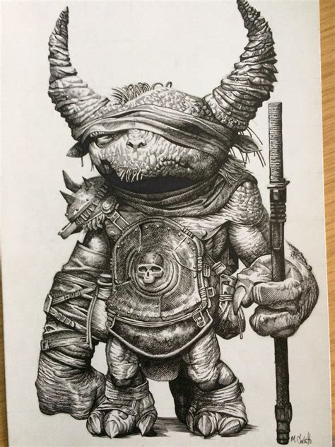 Goblin Ink Drawing 21cmx297cm Rart