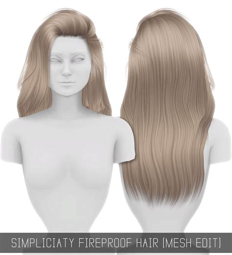 Sims4sisters — Simpliciaty Cc Fireproof Hair Mesh Edit Ill