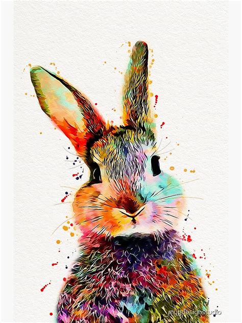 Rabbit Watercolor Art Work Premium Matte Vertical Poster