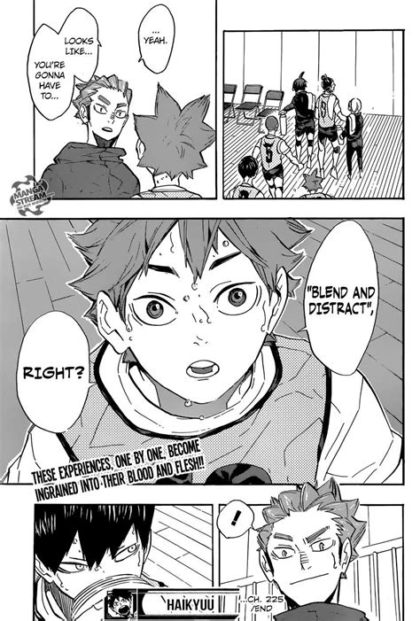 On website for manga you can read manga for free in real time. Read manga Haikyuu!! Chapter 225 online in high quality ...