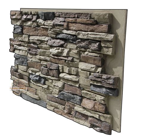 Grand Heritage Stack Stone Panel Finished In Rustic Lodge Faux Stone