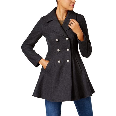 Laundry Womens Double Breasted Pea Coat Grey X Small