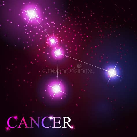 Cancer Zodiac Sign Of The Beautiful Bright Stars Stock Vector
