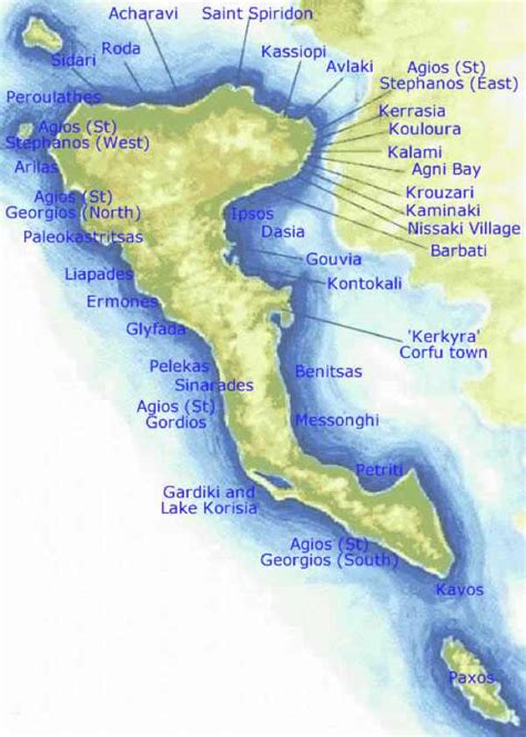 Paleokastritsa Corfu Map