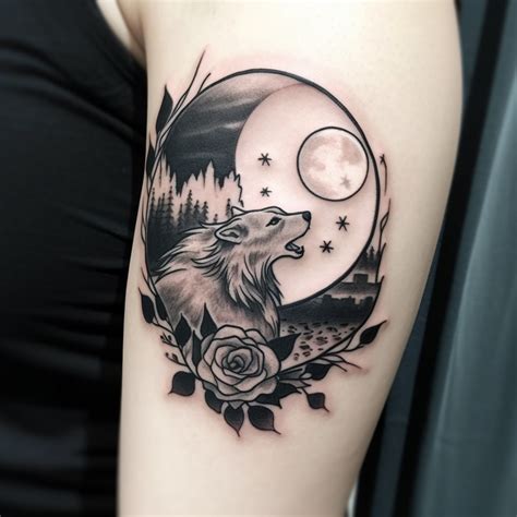 70 Wolf And Moon Tattoo Ideas
