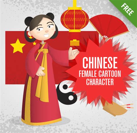 Chinese Cartoon Characters Vector Set Vector Characters