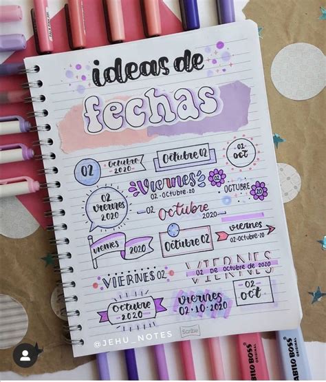 Ideas De Fechas Bonitas Tutorial De Letras Libreta De Apuntes Titulos