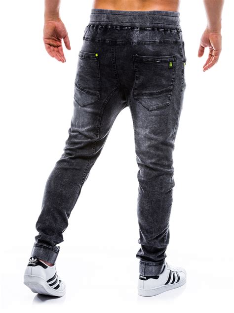 Mens Jeans Joggers Black P652 Modone Wholesale Clothing For Men