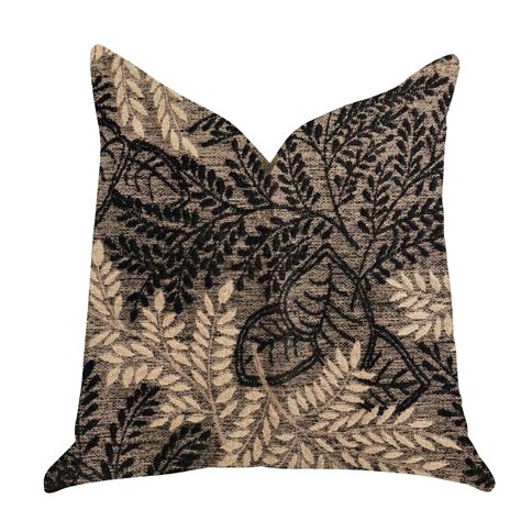 Floral Throw Pillow In Black And Brown 26in X 26in