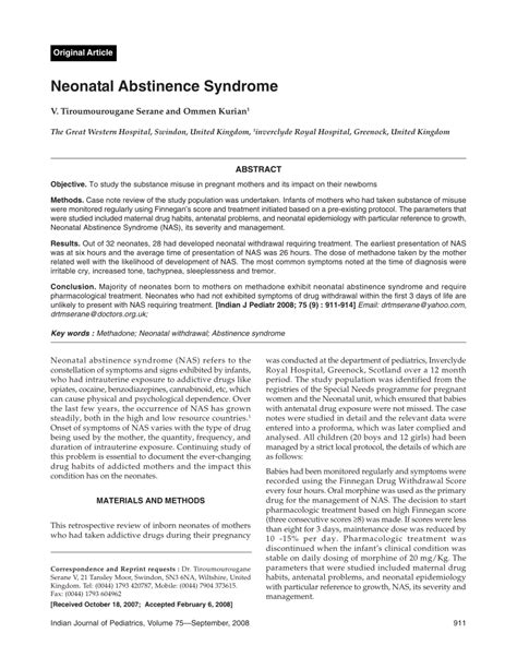 Pdf Neonatal Abstinence Syndrome