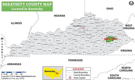Breathitt County Map Kentucky