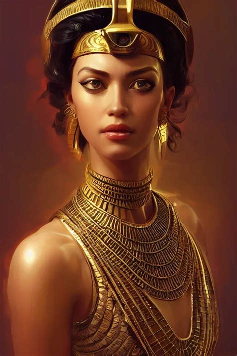 Krea Egyptian Princess Gorgeous Portrait Powerful Intricate