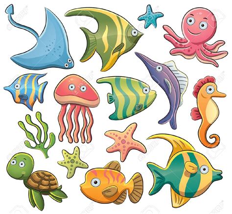 Sea Animals Cartoon Clipart