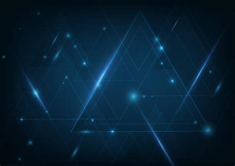 Abstract Technology Dark Blue Triangles Shape And Lines Background With