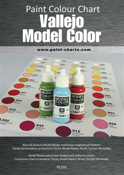 Paint Colour Chart Vallejo Model Color 20mm Pjb Pc210