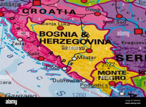 Europe Map Of Bosnia And Herzegovina Stock Photo Alamy