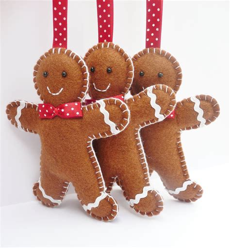 Gingerbread Man Felt Hanging Decoration X1 £600 Via Etsy Felt