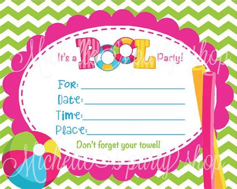 Free giraffe birthday and baby shower invitation templates these pictures of this page are about:pool party invitations blank. blank invitations for girls turning 12 | NEW - SET of 12 ...