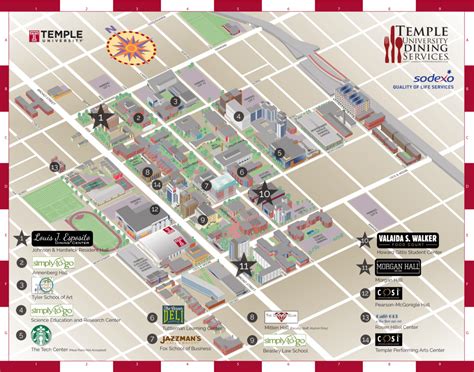 Temple University Campus Map United States Map