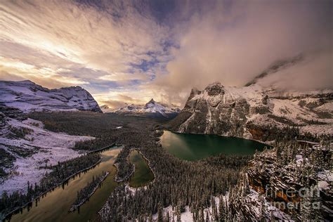 Canadian Rockies Lake Ohara Winter Cloudscape Photograph By Mike Reid