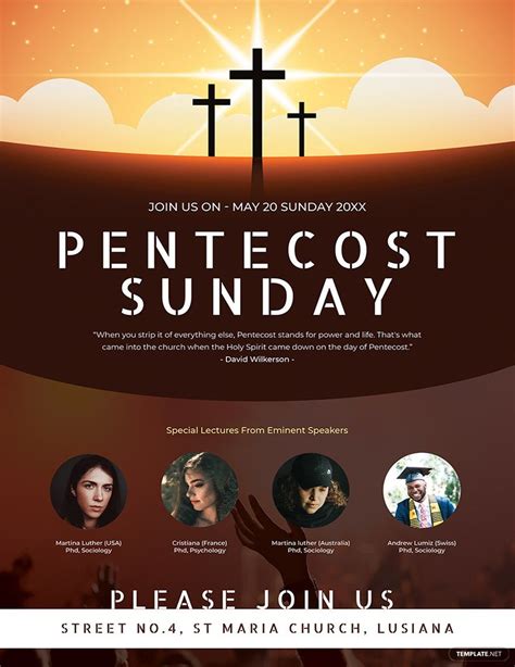 Pentecost Sunday Poster Template Psd