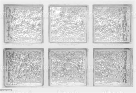 Clear Double Bubble Glass Block Wall Panel Isolated Stock Photo