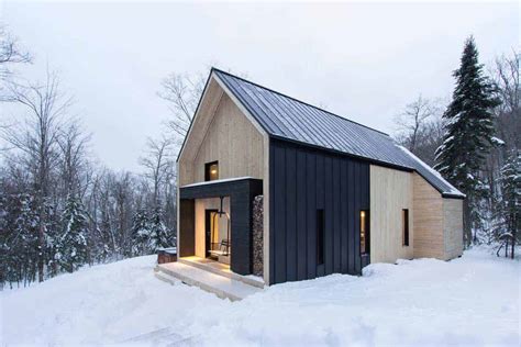 Scandinavian Inspired Cottage Surrounded By Forest In Quebec