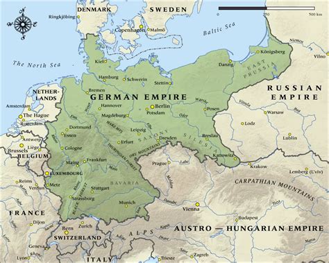 German Empire Map In 1914