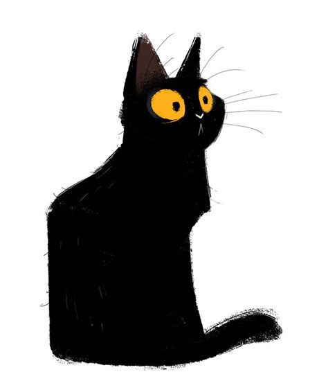 Daily Cat Drawings Black Cat Art Cat Sketch Cats Illustration
