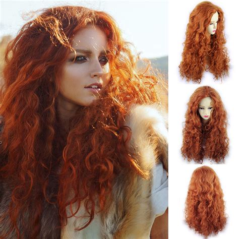 Beautiful Sexy Wild Untamed Long Curly Wig Fox Red Ladies Wigs From