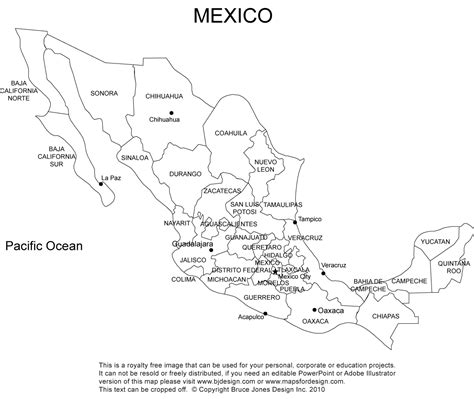 Mexico Map Royalty Free Clipart 