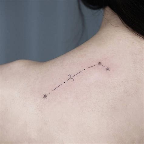 Fine Line Aries Constellation On The Top Of The Line Art Tattoos Mini