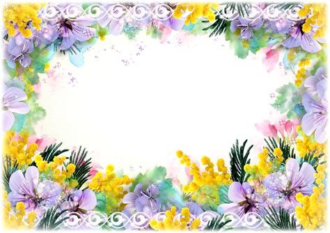 Crystal Flowers Border Frame Background Png And Clipart A78