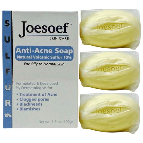 joesoef anti acne soap natural volcanic sulfur 10 for oily to normal skin 3 5
