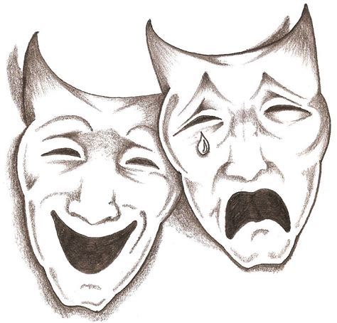 Comedy And Tragedy Masks Drawing At Getdrawings Free Download